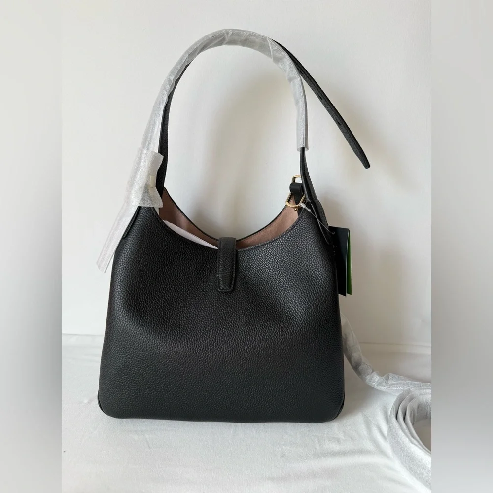 NWT Kate Spade Deco Crossbody Tote Handbag Black/Gold KI557